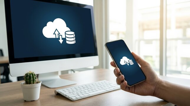Computing technology for live streaming backup and secure data download on multiple devices.