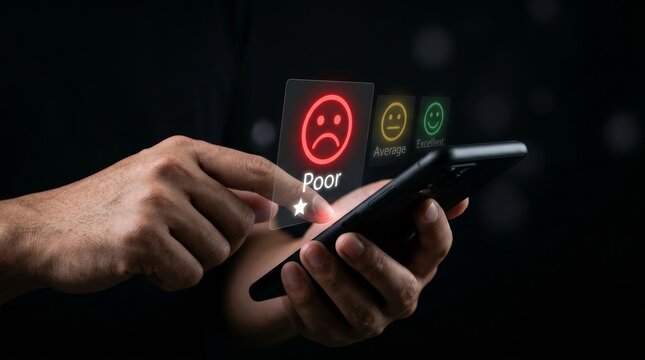Concept of bad service experience and poor quality through a mobile feedback survey.