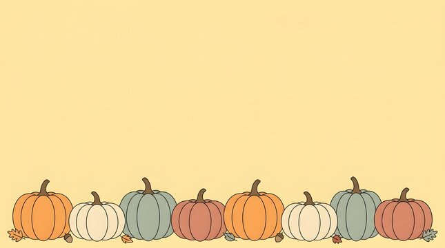 A delightful and colorful arrangement of pumpkins creates a warm and inviting thanksgiving atmosphere perfect for autumnal celebrations and festive seasonal decorations