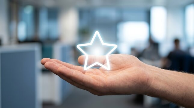 Successful redemption of loyalty points symbolized by a bright star icon held in a hand.