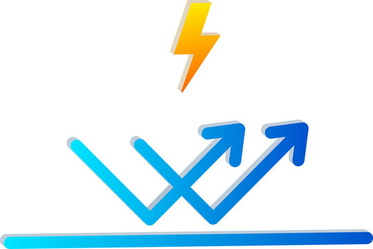 3D Energy Resilience Icon for Power Recovery and Performance Improvement Isolated on Transparent Background