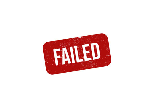Red failed stamp with distressed texture isolated on transparent background