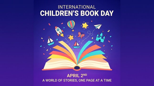 International children's book day colorful illustration