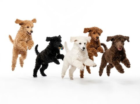 Standard Poodle Isolated on White Background. For pet care, dog breed, grooming, animal companionship, veterinary, training