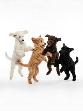 Standard Poodle Isolated on White Background. For pet care, dog breed, grooming, animal companionship, veterinary, training
