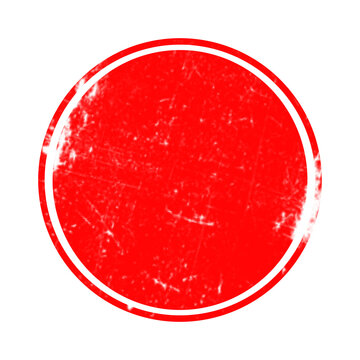 A bright red circle shape with a rough distressed texture and a bold grunge style for modern graphic design