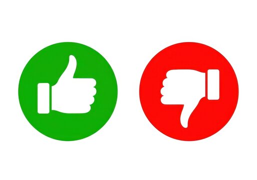 Upvote and downvote thumbs icon set in green and red circles