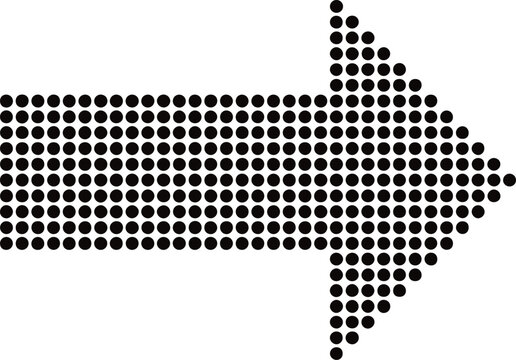 Dot Matrix Right Arrow Vector Illustration With Halftone Dot Pattern