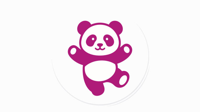 Cute Pink Panda Illustration Dancing Joyfully