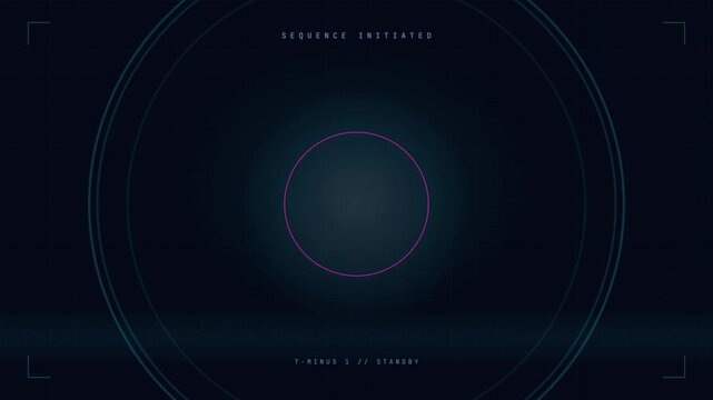 Futuristic HUD digital countdown timer ending with go text