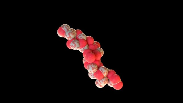 Glucagon Hormone Molecule 3D Medical Animation &ndash; Molecular Scientific Visualization