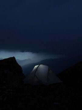 tent at night