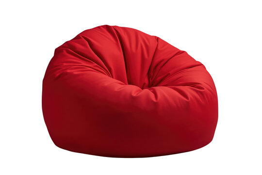Round red bean bag chair with deep seat