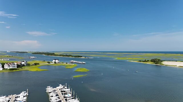 Over Masonboro Inlet on the coast of North Carolina