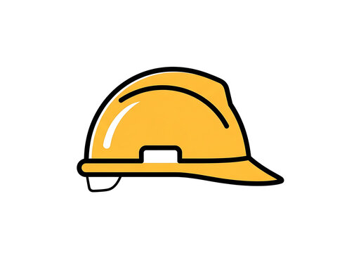 Yellow safety hard hat for construction site workers