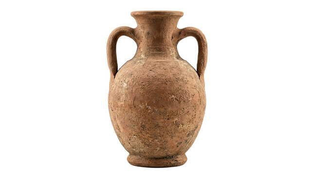 Ancient terracotta amphora with two handles, a classic artifact from antiquity