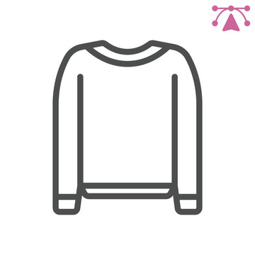 Sweater line icon, winter clothing concept. Vector graphics. Warmth and comfort, clothes sign and editable stroke, outline style icon for mobile or web design.