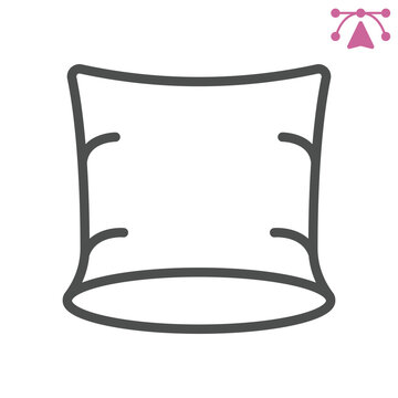 Pillow line icon, bedtime concept. Vector graphics. Rest and sleep, accessory sign and editable stroke, outline style icon for mobile or web design.