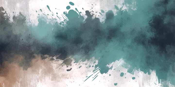 Abstract Watercolor Splatter Evoking the dynamic energy of abstract expressionism, this watercolor splatter artwork features a captivating blend of earthy browns and tranquil teals.