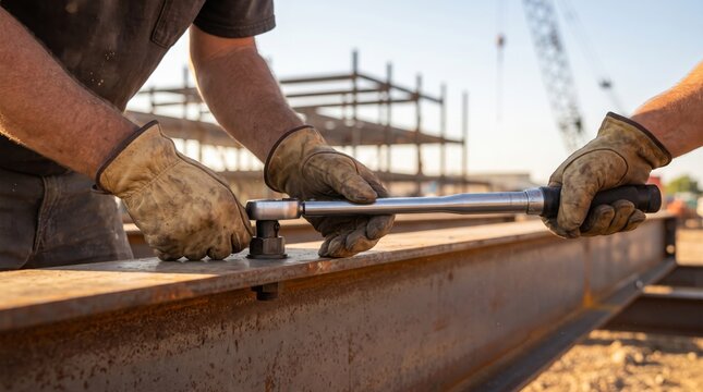 Skilled laborer shaping lumber on-site, showcasing craftsmanship and manual construction techniques in bright daylight