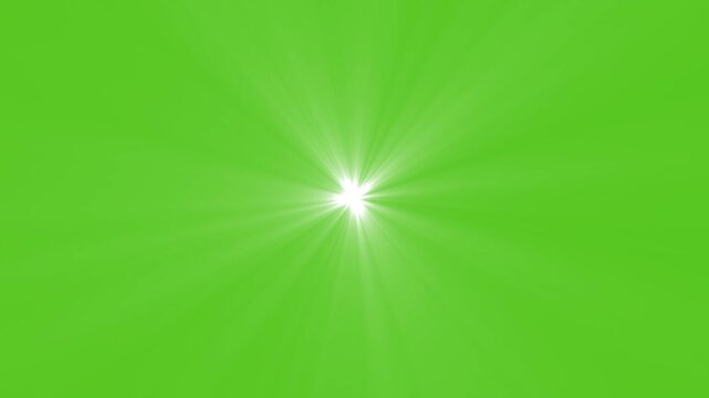 Glowing White Lens Flare Burst with Light Rays Anima