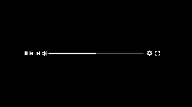 Media player template scroll bar button with audio reactor, Music timeline or video track player, Timeline bar moving as song media playing Animation. Motion graphics of music player concept.