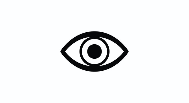 Black eye silhouette on a white background a simple graphic representation