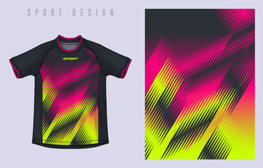 Fototapeta premium Fabric textile design for Sport t-shirt, Soccer jersey mockup for football club. uniform front view.