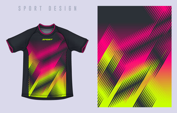 Fabric textile design for Sport t-shirt, Soccer jersey mockup for football club. uniform front view.