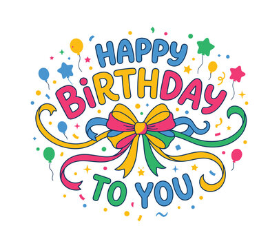 Happy Birthday to You Celebration Illustration