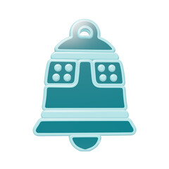 Fototapeta premium 3D rendered teal bell icon with rounded details and glossy finish isolated on a transparent background