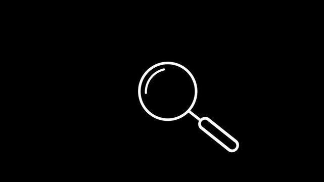 Modern Search, Discovery and Analysis Icon Animation with Magnifying Glass and Web Interface
