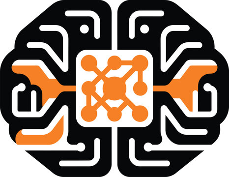 Abstract digital microchip illustration representing artificial intelligence neural network technology and advanced computing data processing
