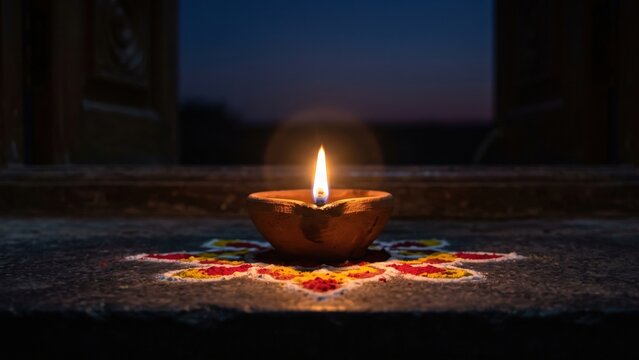 Yama Deepam at Doorstep &ndash; Dhanteras Sacred Lamp and Festival Ritual.