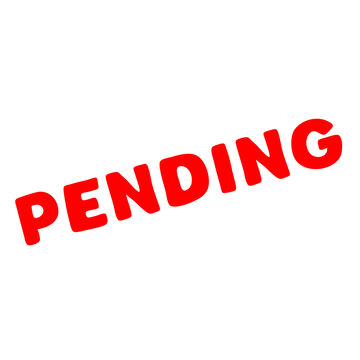 Red pending status stamp text isolated isolated on transparent background