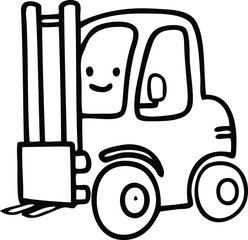 Cute construction forklift vector illustration © 1925