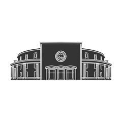 Naklejka premium Doodle Stamp Of New Mexico State Capitol Government Building Architecture
