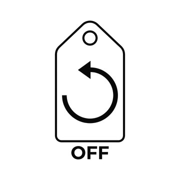 Return Policy Tag Icon with Off Discount for E-Commerce and Retail Concept