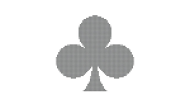 Club playing card suit symbol icon design. conceptual gambling and casino game element.