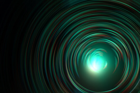 Abstract Neon Fractal Vortex and Light Tunnel Effect