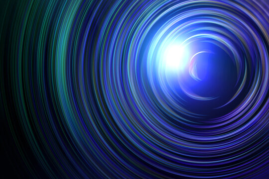 Abstract Neon Fractal Vortex and Light Tunnel Effect