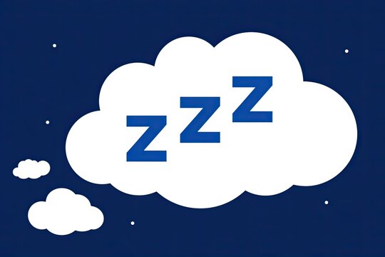A white cloud with three blue 'Z's, representing sleep