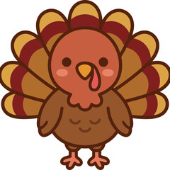 Fototapeta premium Cute Thanksgiving Character Turkey
