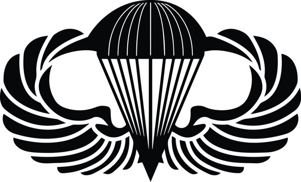 Military parachutist badge jump wings vector illustration isolated