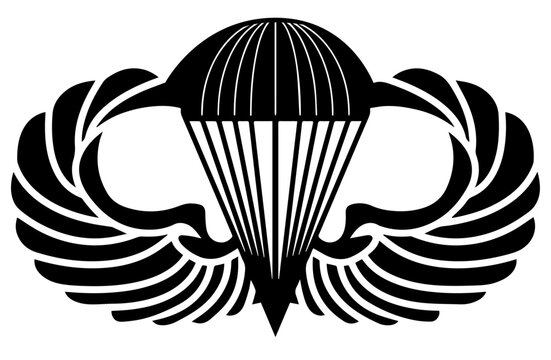 Military parachutist badge jump wings vector illustration isolated