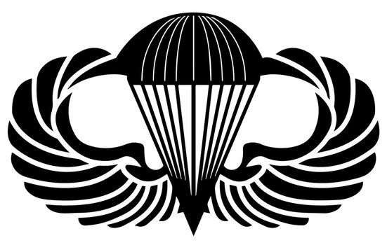 Military parachutist badge jump wings vector illustration isolated