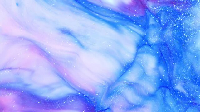 Blue and White Liquid Waves with Pastel Lavender Swirls, Abstract 4K Video Background