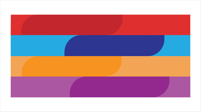colorful abstract geometric background with rounded rectangular shapes