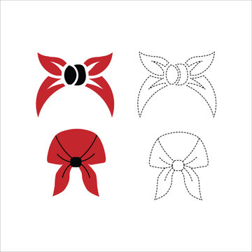 elegant maroon hair bow with a central knot and flowing ribbons depicted in a vibrant color palette for feminine fashion and gift wrapping themes collection 