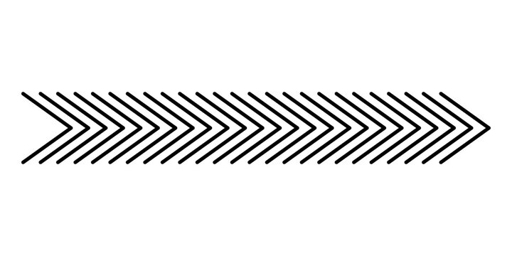 Black arrow shape made of repeating chevron lines pointing to the right